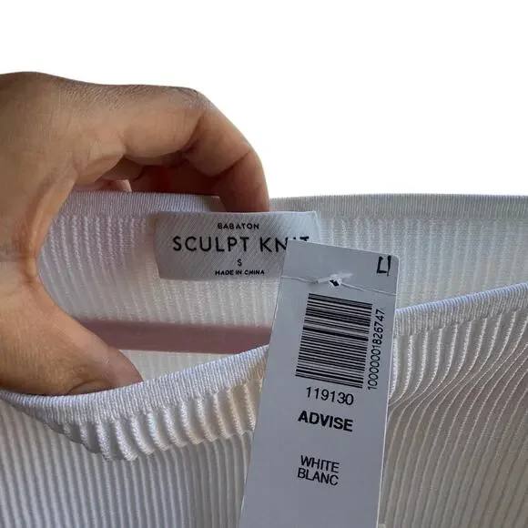 Aritzia BABATON SCULPT KNIT ADVISE Boatneck Top Size Small Ribbed Knit 119130 - Picture 6 of 11